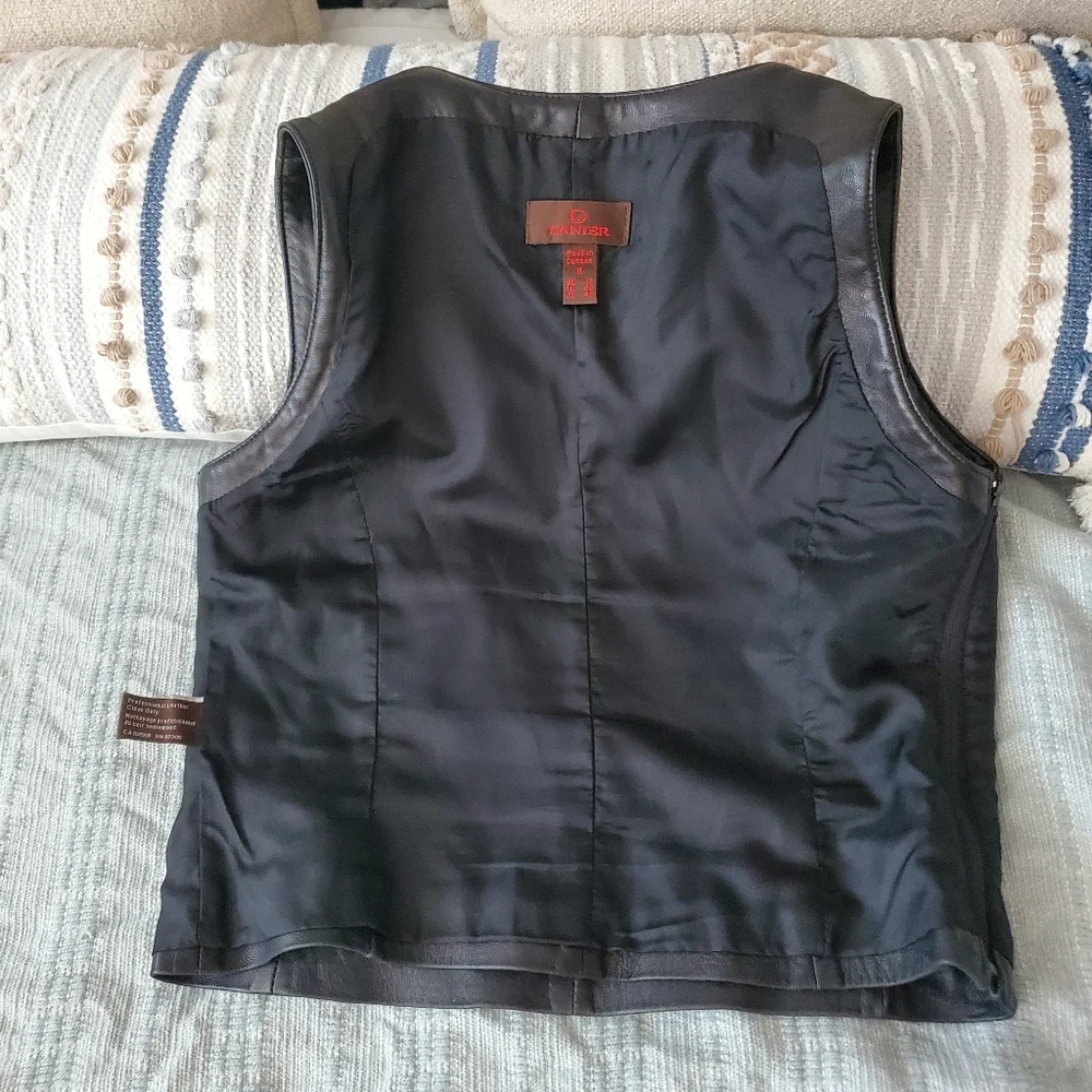 90's DANIER Soft Leather Sleeveless V Neck Vest - Picture 13 of 15